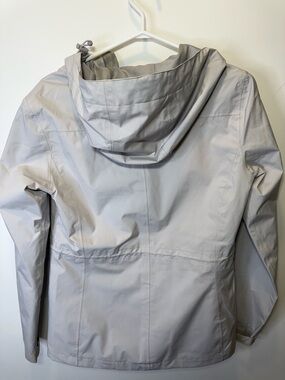 Light Gray Unisex Hooded Rain Jacket